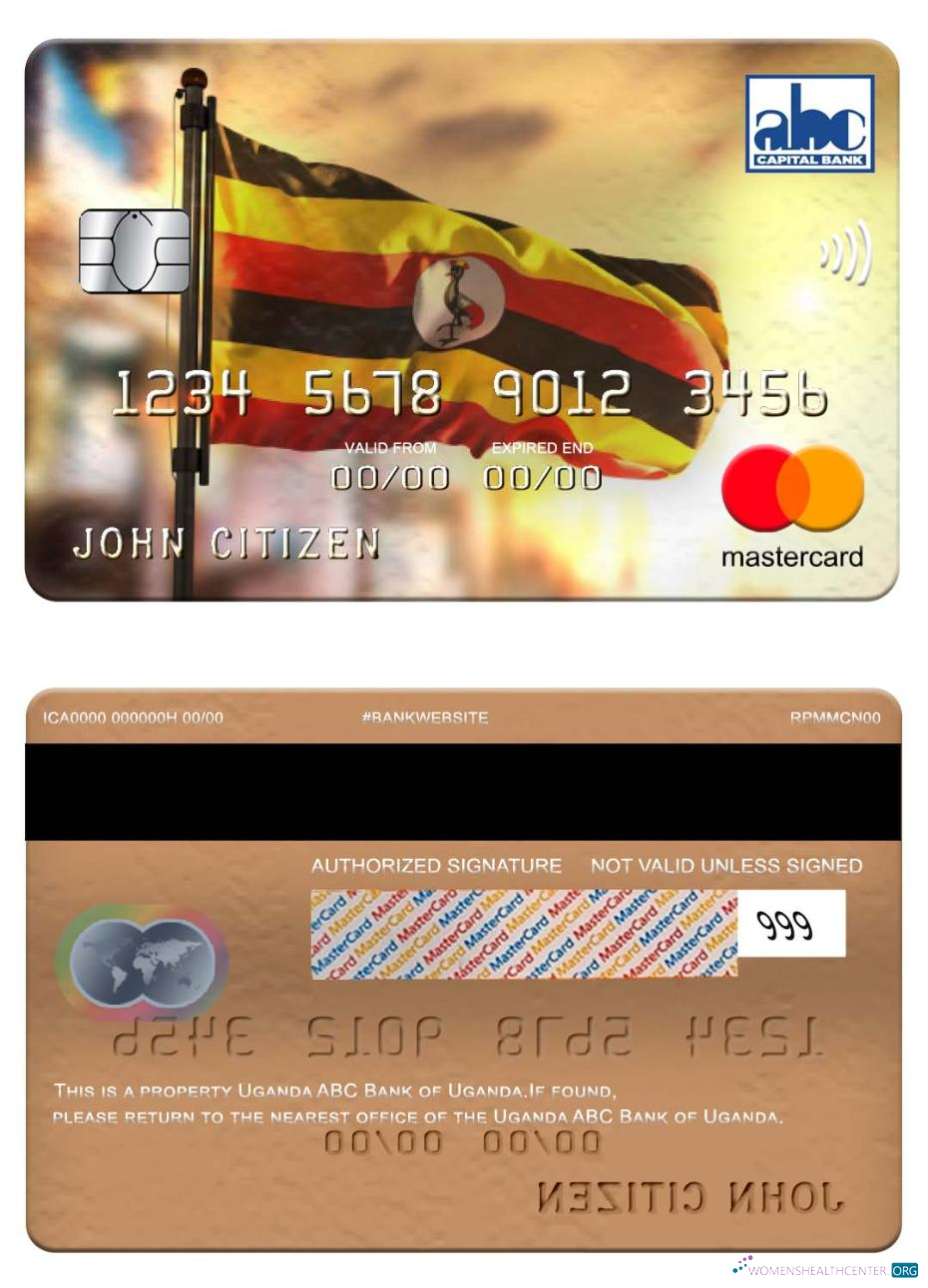Download Uganda ABC Bank of Uganda mastercard Photoshop template